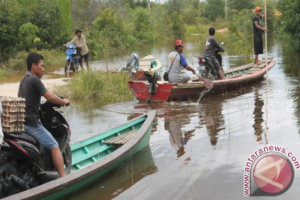 Akses Jalan Desa Sungai Ukoi Terkena Banjir